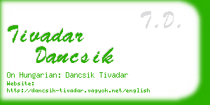 tivadar dancsik business card